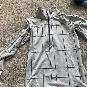 Nike grey and navy dri-fit running 1/4 zip